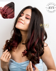 Burgundy Clip-in Coloured Volumizers (Set of 3)