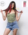 Red Single Clip-in Streaks