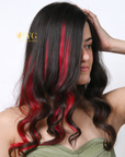 Red Single Clip-in Streaks