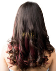 Burgundy Clip-in Coloured Volumizers (Set of 3)