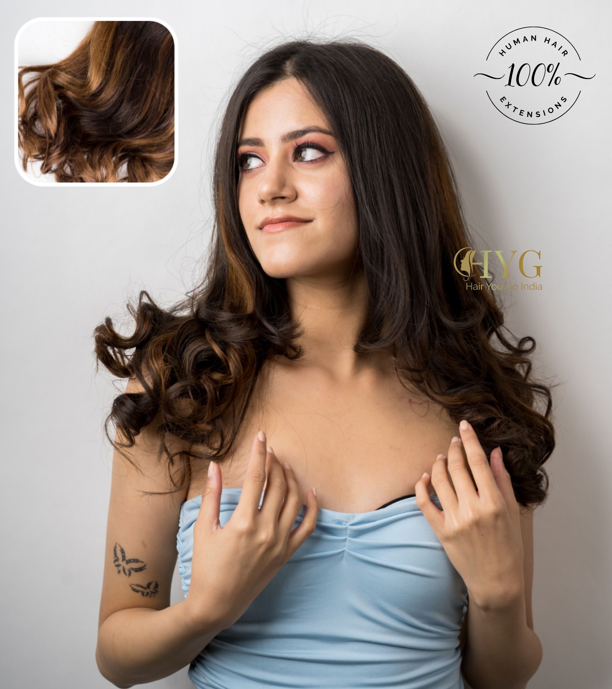 Caramel Clip-in Coloured Volumizers (Set of 3)