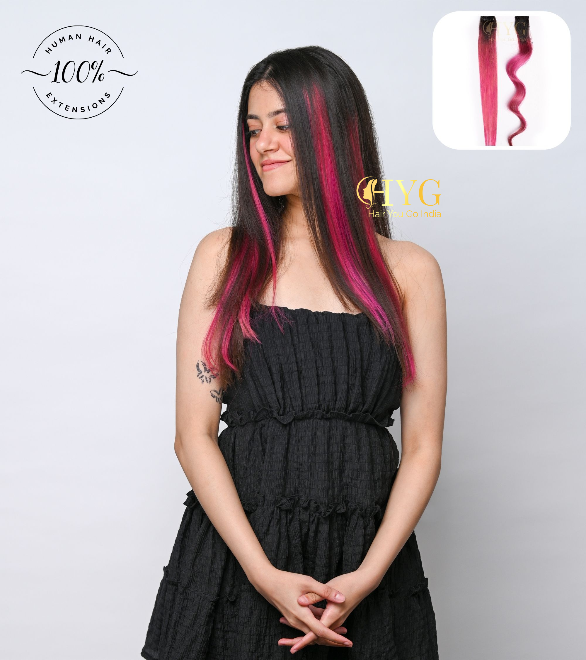 Pink Single Clip-in Streaks