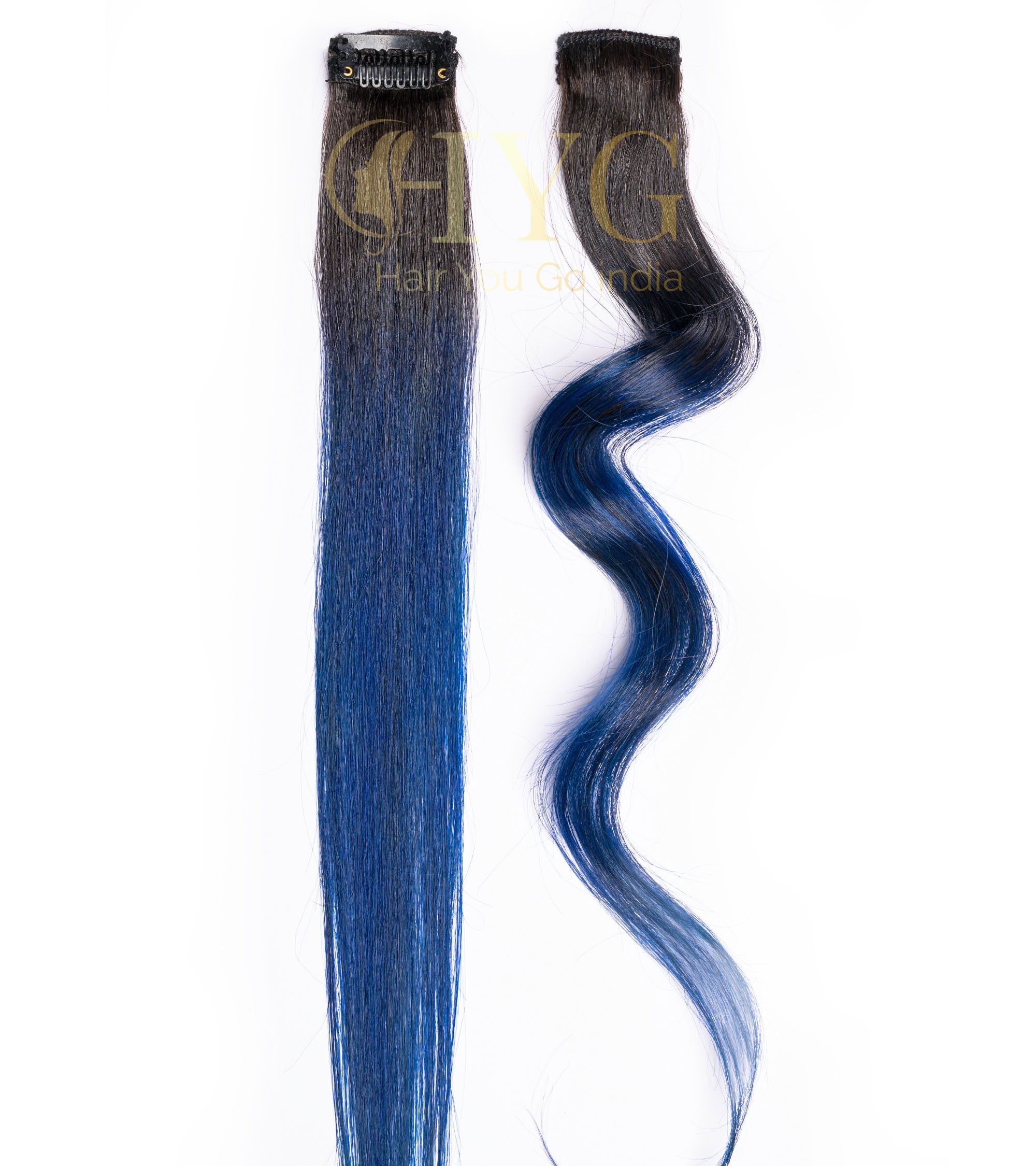 Blue Single Clip-in Streaks